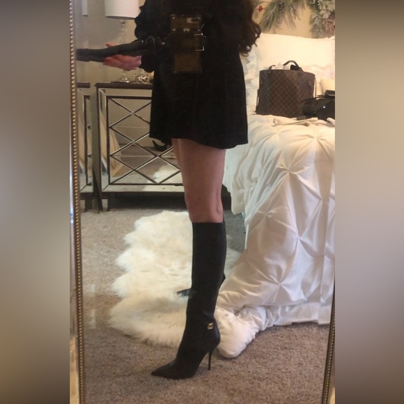 Dolce and Gabbana Black Stiletto Boots Knee High - Picture 5 of 11